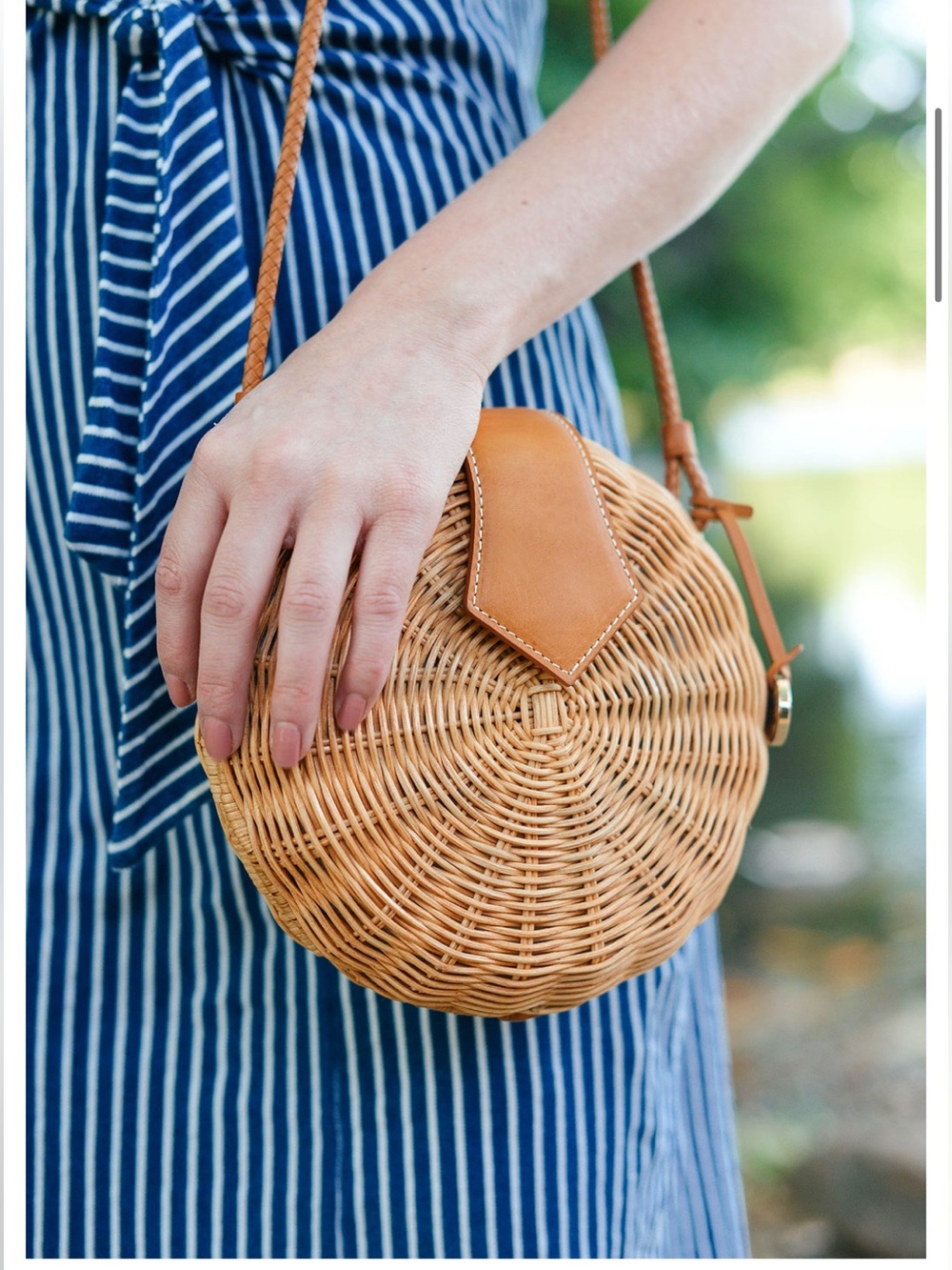 j. mclaughlin Romina Handbag Wicker Leather cross body bag